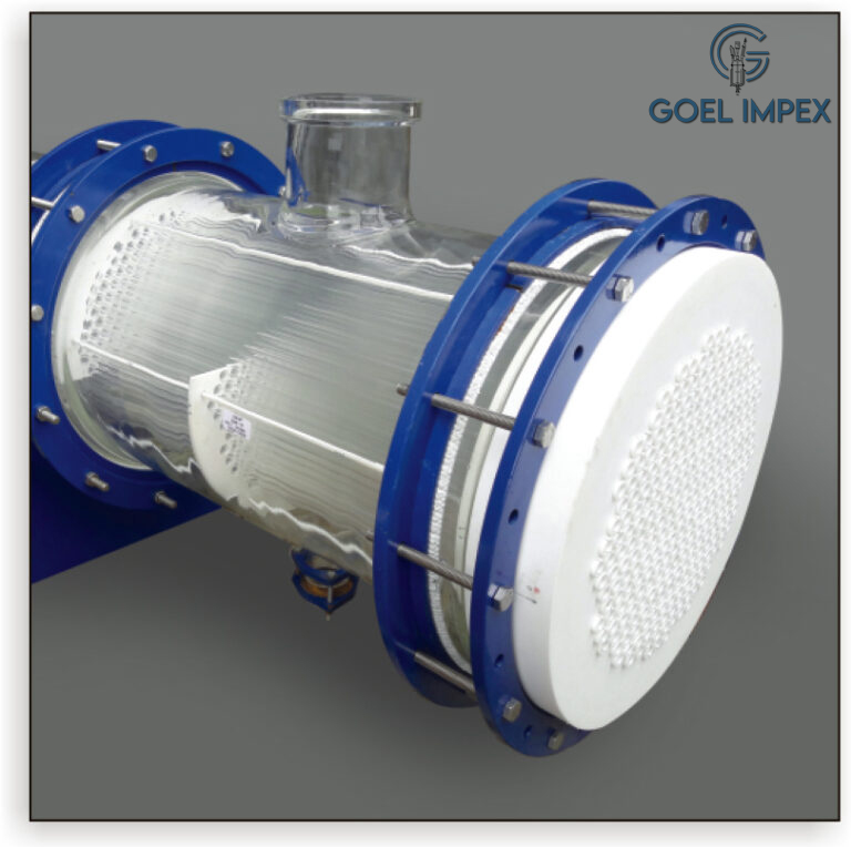 RMG glass heat exchanger with steel shell used as a distillation condenser